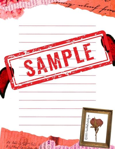 sample blank grief journal page of our printable worksheets in shades of red black white